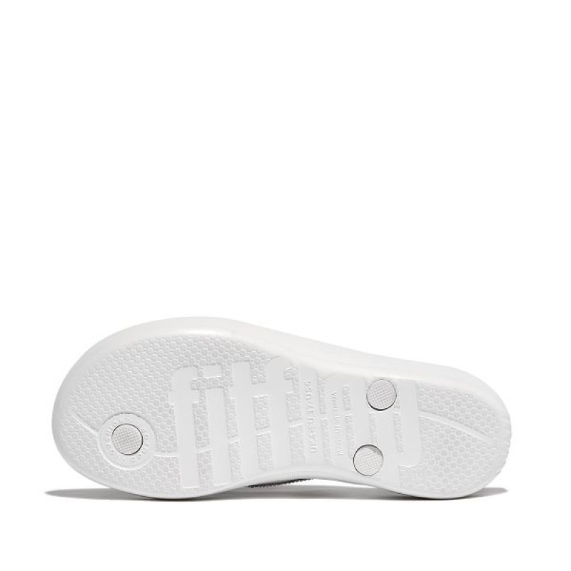 FitFlop Iqushion Sparkle Ergonomic Women's Flip Flops White | 952PISUFX