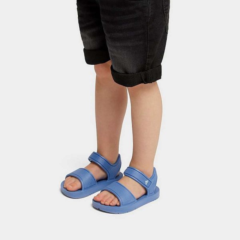 FitFlop Iqushion Toddler Ergonomic Back-Strap Kids' Sandals Blue | 609CEQDSO