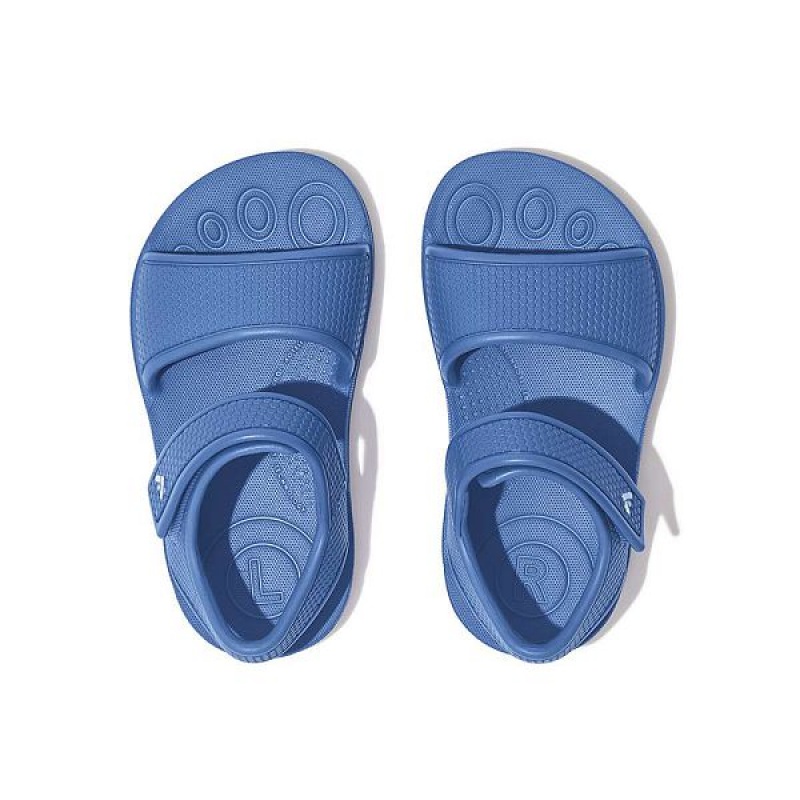 FitFlop Iqushion Toddler Ergonomic Back-Strap Kids' Sandals Blue | 609CEQDSO