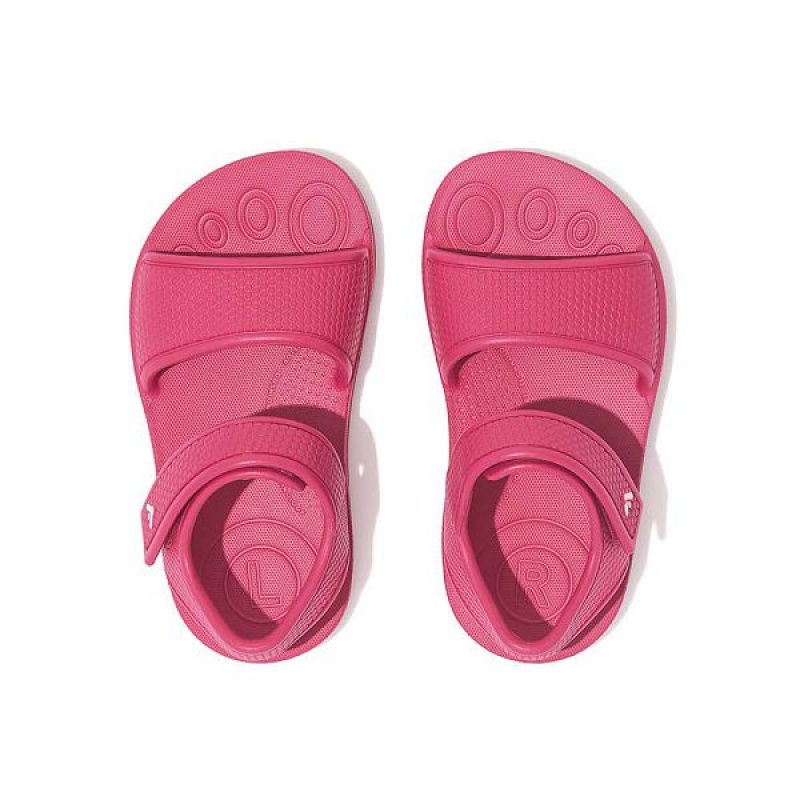 FitFlop Iqushion Toddler Ergonomic Back-Strap Kids' Sandals Pink | 534JVBPQN