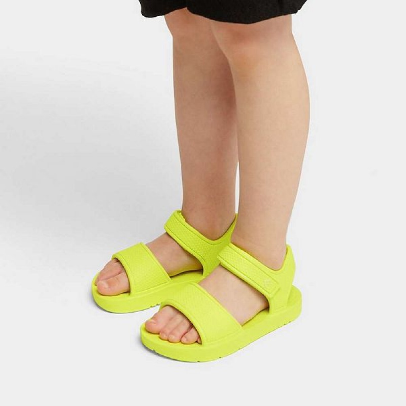 FitFlop Iqushion Toddler Ergonomic Back-Strap Kids' Sandals Yellow | 250MNIZBL