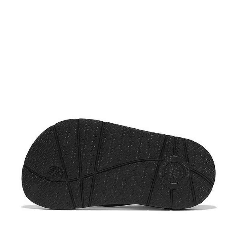 FitFlop Iqushion Toddler Ergonomic Back-Strap Kids' Flip Flops Black | 675PXUTJC