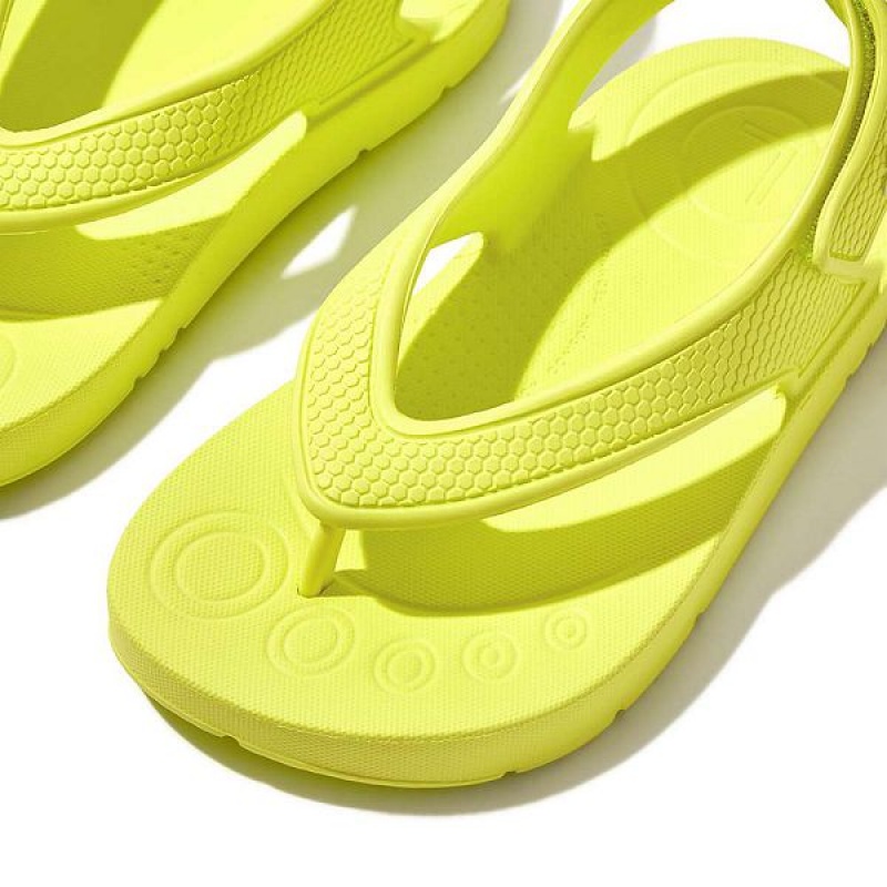 FitFlop Iqushion Toddler Ergonomic Back-Strap Kids' Flip Flops Yellow | 237QBGOXR