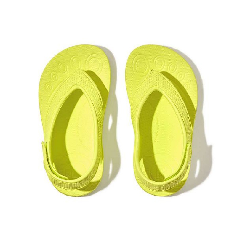 FitFlop Iqushion Toddler Ergonomic Back-Strap Kids' Flip Flops Yellow | 237QBGOXR