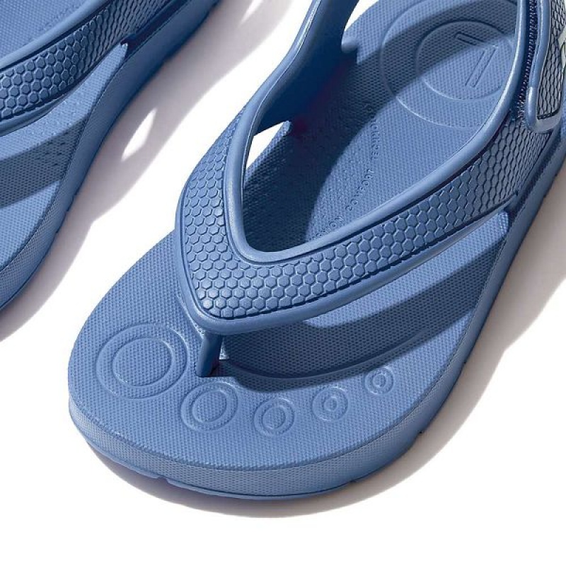 FitFlop Iqushion Toddler Ergonomic Back-Strap Kids' Flip Flops Blue | 683GMJIWT