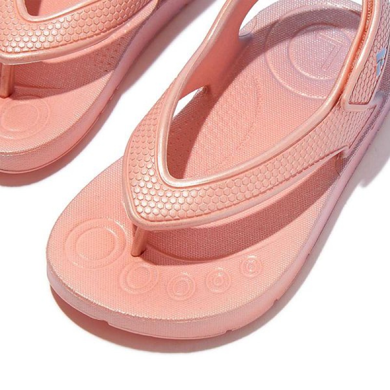 FitFlop Iqushion Toddler Iridescent Ergonomic Back-Strap Kids' Flip Flops Coral / Purple | 106TIXDPH