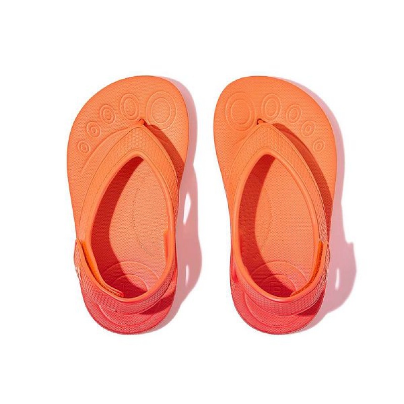 FitFlop Iqushion Toddler Ombre Ergonomic Back-Strap Kids' Flip Flops Red / Coral | 198YTGKVE