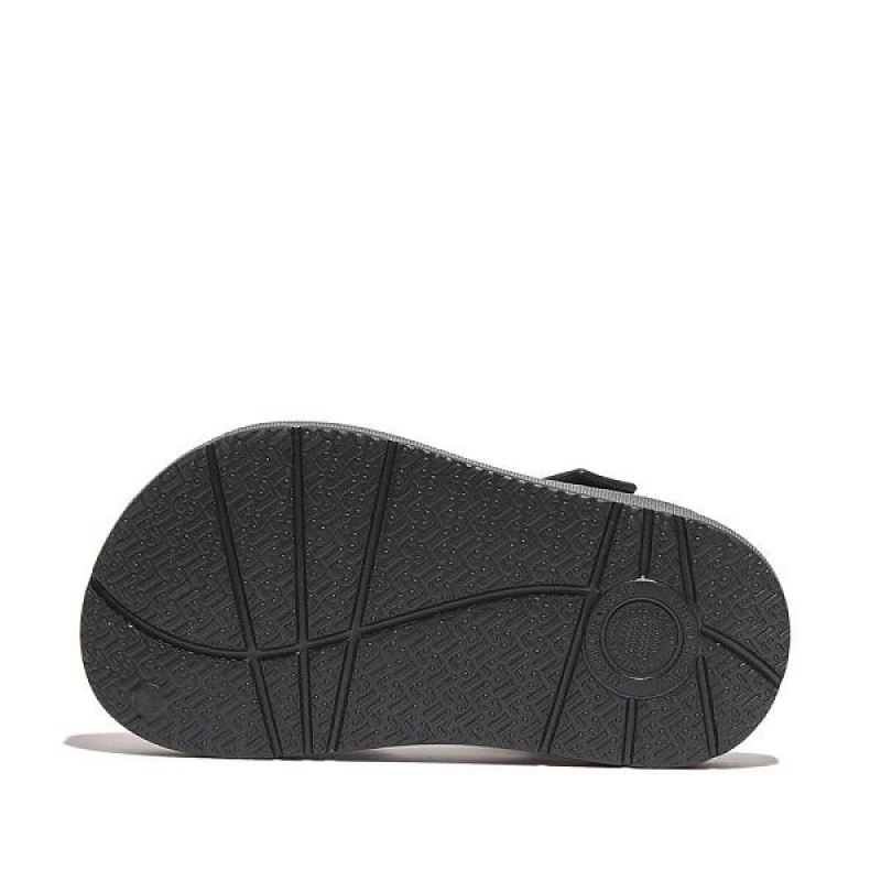 FitFlop Iqushion Toddler Shimmer Ergonomic Back-Strap Kids' Sandals Black | 432JYTMUW