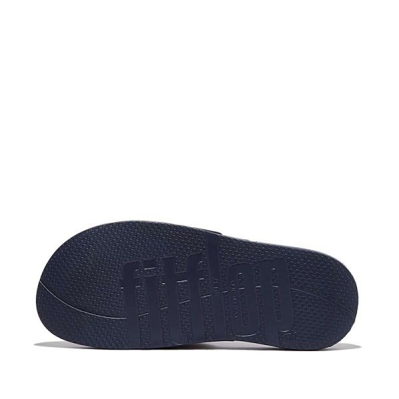 FitFlop Iqushion Two Bar Buckle Women's Slides Navy | 742NTCPBD