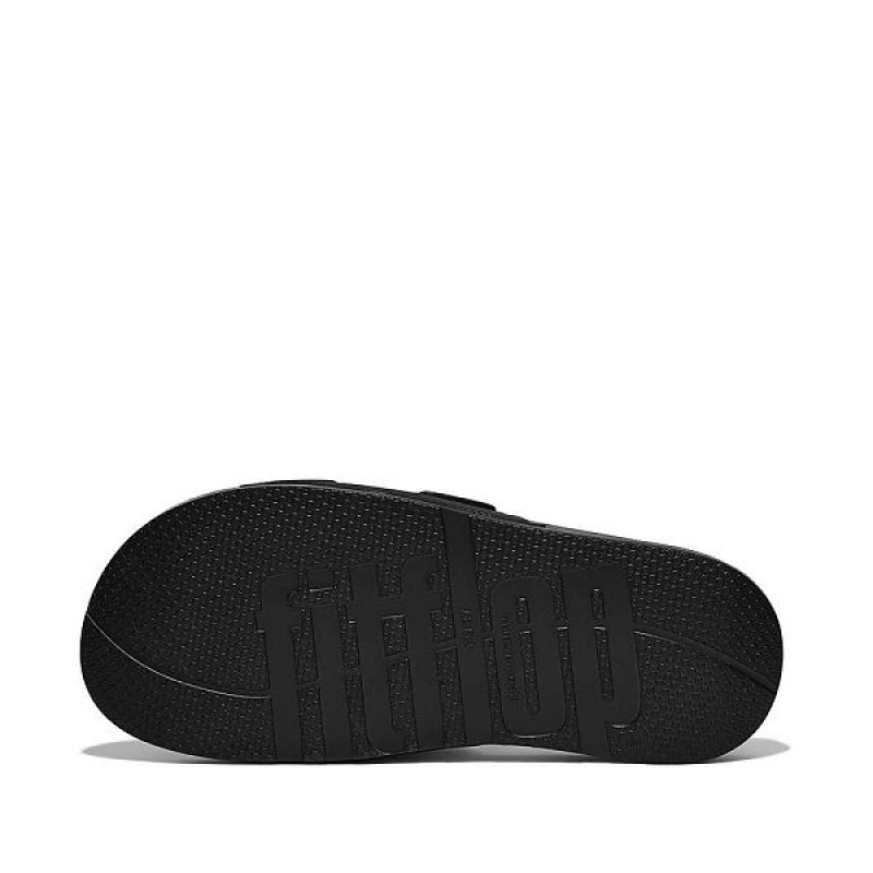 FitFlop Iqushion Two Bar Buckle Women's Slides Black | 612POFLYD