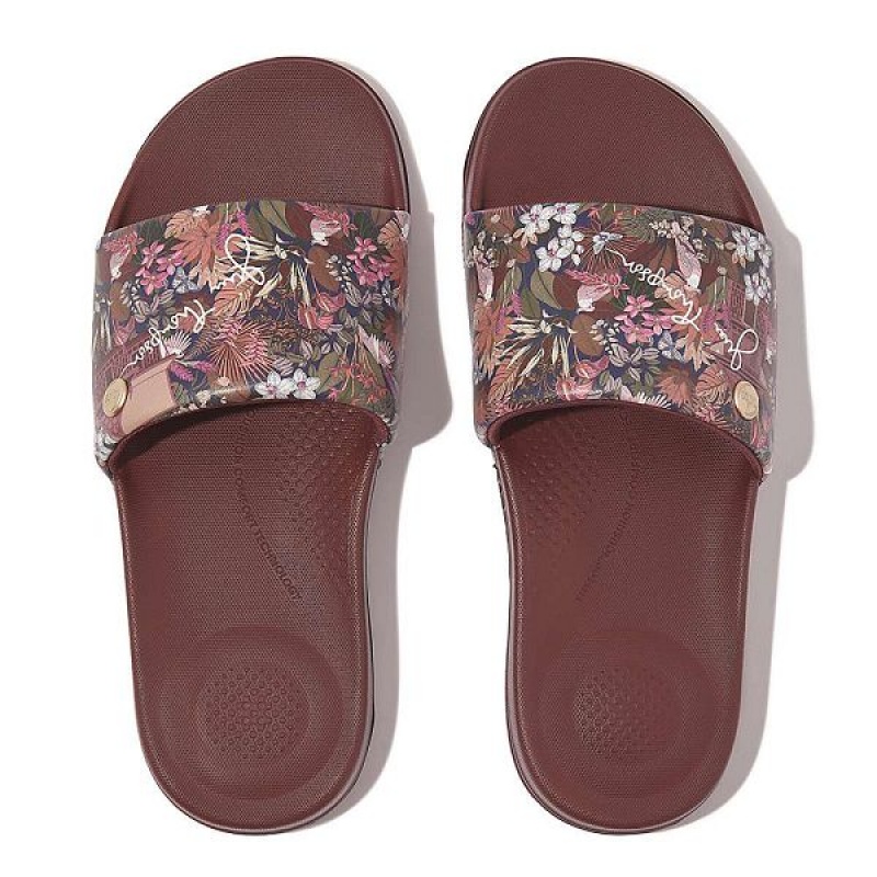 FitFlop Iqushion X Jim Thompson Limited Edition Women's Slides Brown | 730SLNFCP