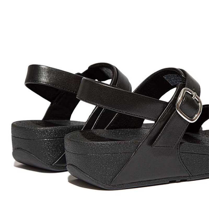 FitFlop Lulu Adjustable Leather Women's Sandals Black | 790MJKFVW