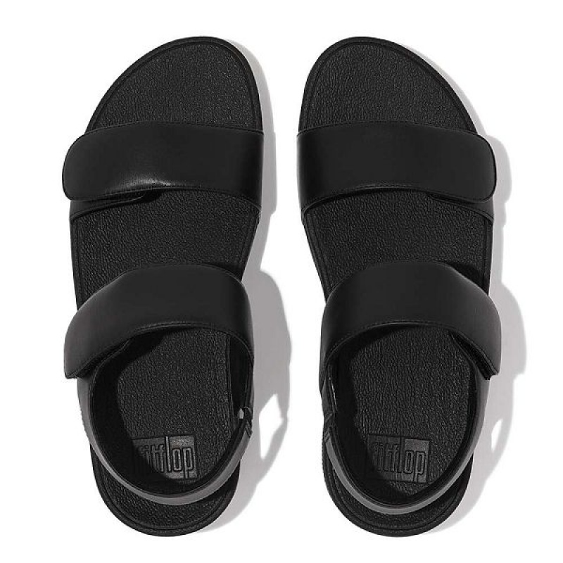 FitFlop Lulu Adjustable Leather Women's Sandals Black | 175KATSGQ