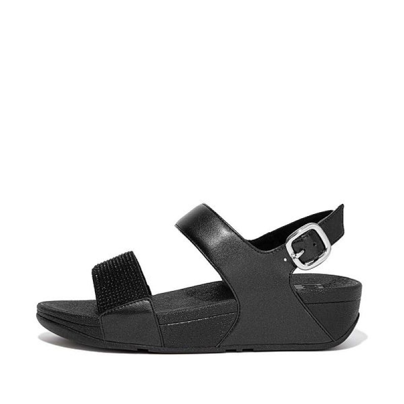 FitFlop Lulu Crystal Back-Strap Women\'s Sandals Black | 627BZVRFO