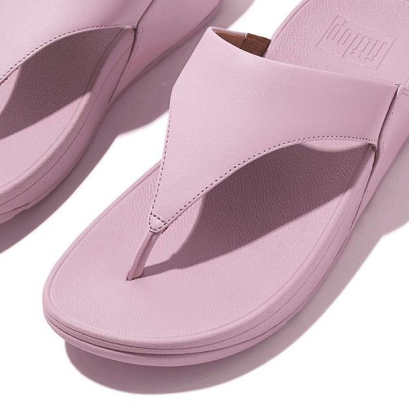 FitFlop Lulu Leather Toe-Post Women's Sandals Purple | 287MIQBYJ