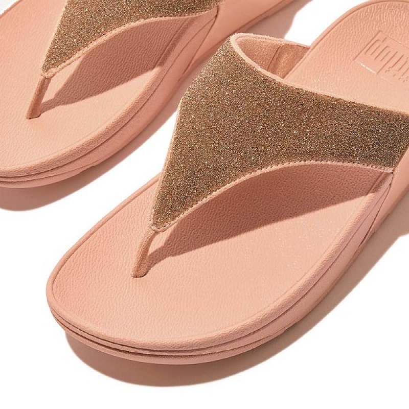 FitFlop Lulu Opul Toe-Post Women's Sandals Coral / Gold | 681VLEQBP