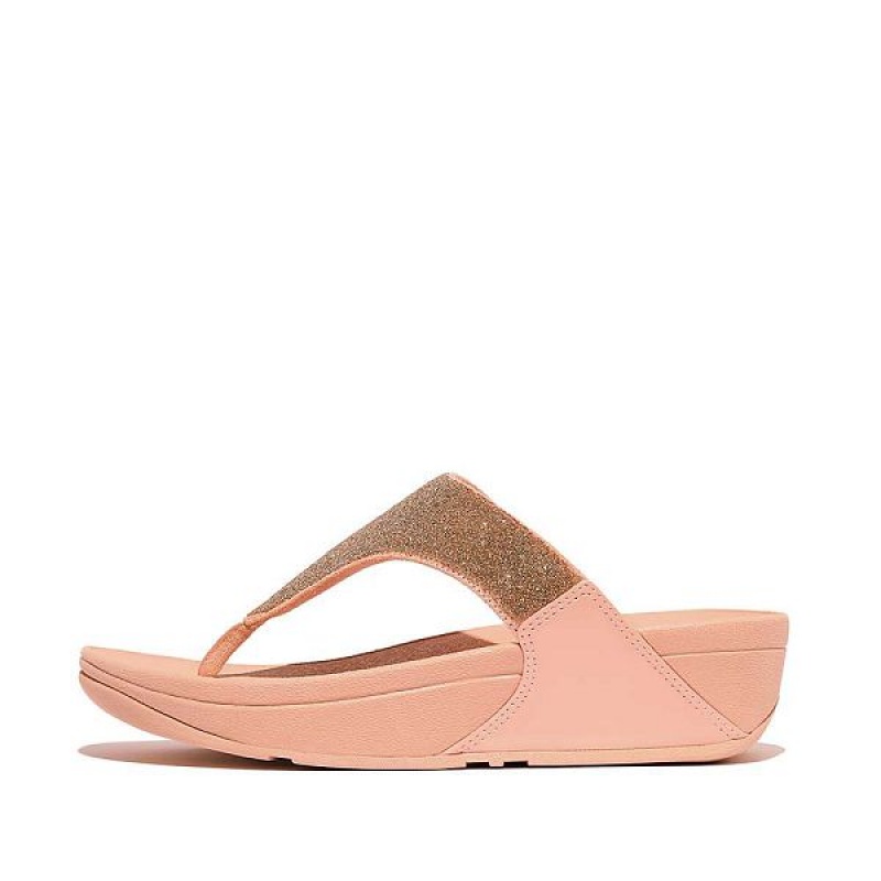 FitFlop Lulu Opul Toe-Post Women\'s Sandals Coral / Gold | 681VLEQBP