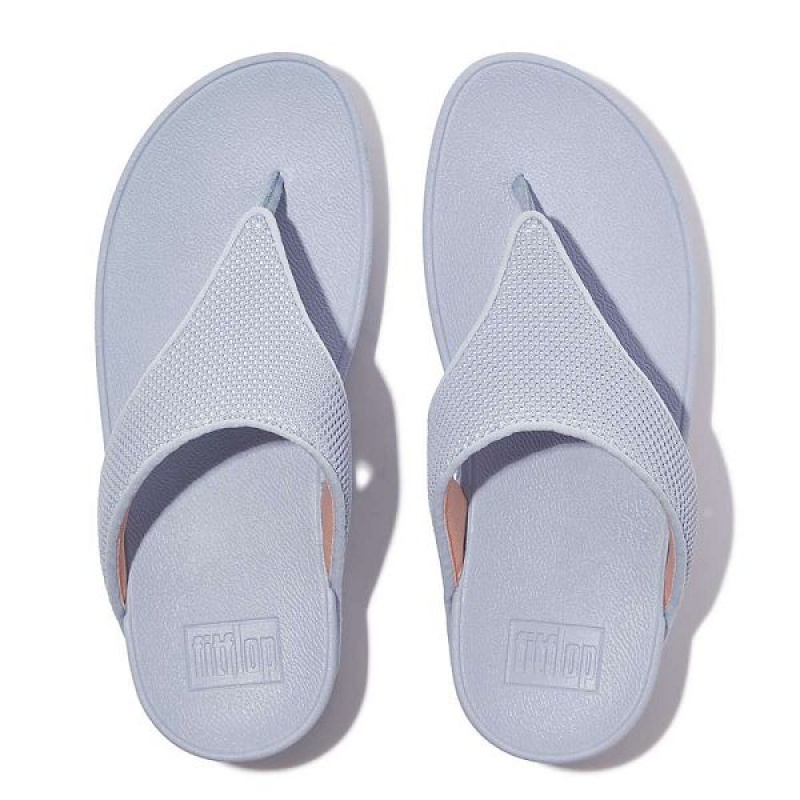 FitFlop Lulu Water Resistant Two Tone Webbing Toe-Post Women's Sandals Blue | 718VIROFA