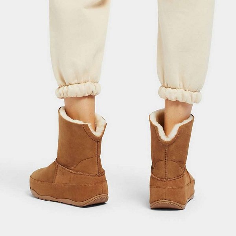 FitFlop Original Mukluk Shorty Double Faced Shearling Women's Ankle Boots Light Brown | 239GPMKBU