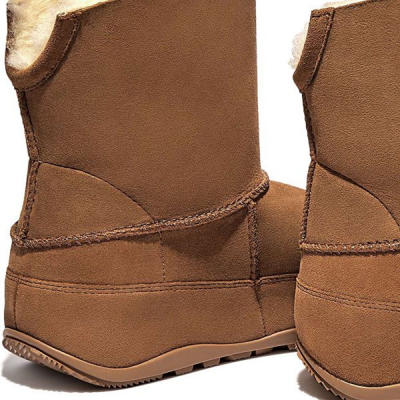 FitFlop Original Mukluk Shorty Double Faced Shearling Women's Ankle Boots Light Brown | 239GPMKBU