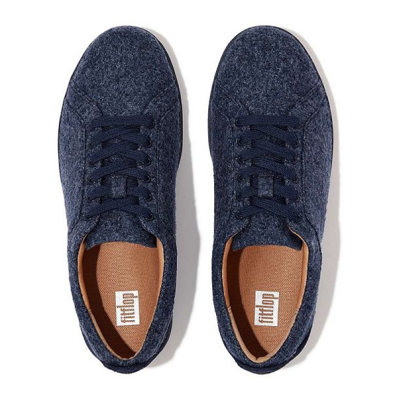 FitFlop Rally E01 Merino Wool Mix Women's Sneakers Navy | 875RYHFJU