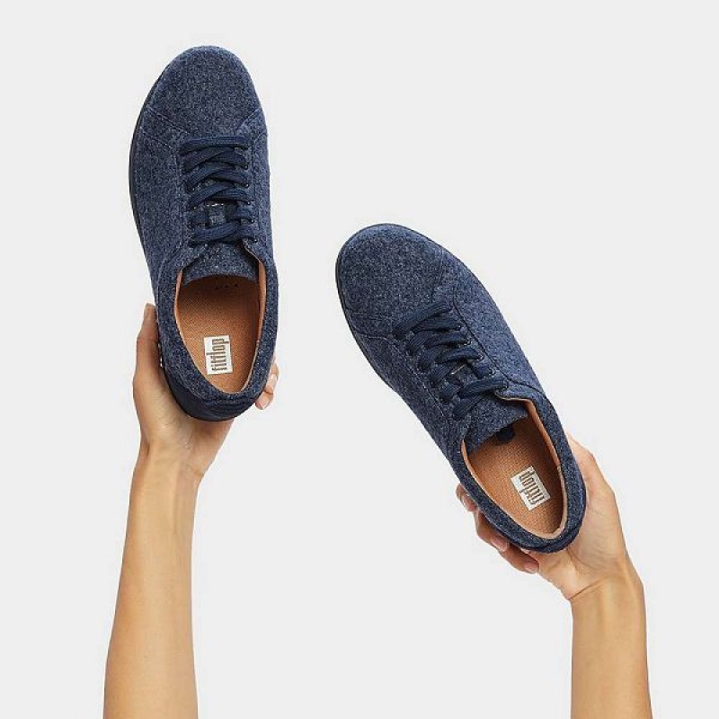 FitFlop Rally E01 Merino Wool Mix Women's Sneakers Navy | 875RYHFJU