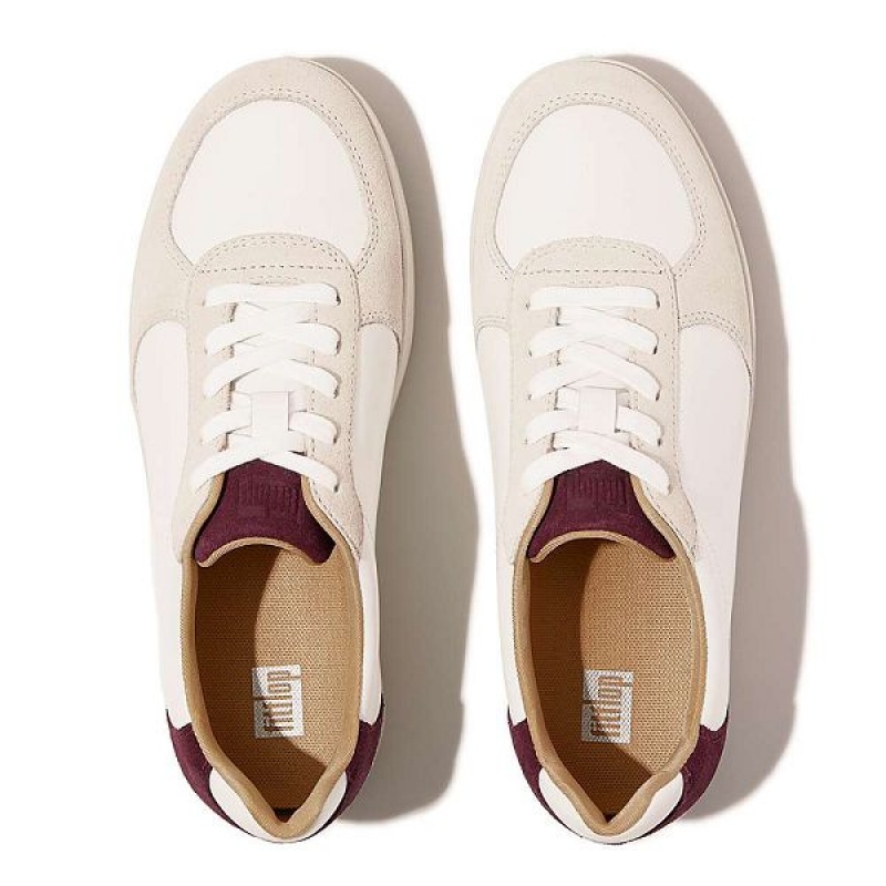 FitFlop Rally Leather Suede Panel Women's Sneakers Purple | 938XRJEOS