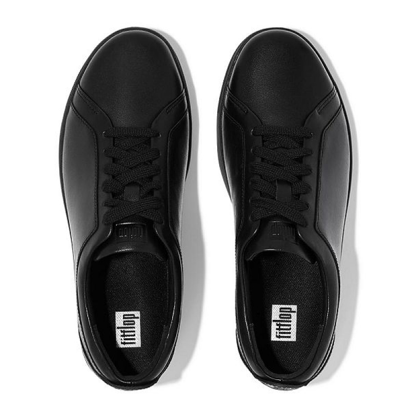 FitFlop Rally Leather Women's Sneakers Black | 274LOYUMK