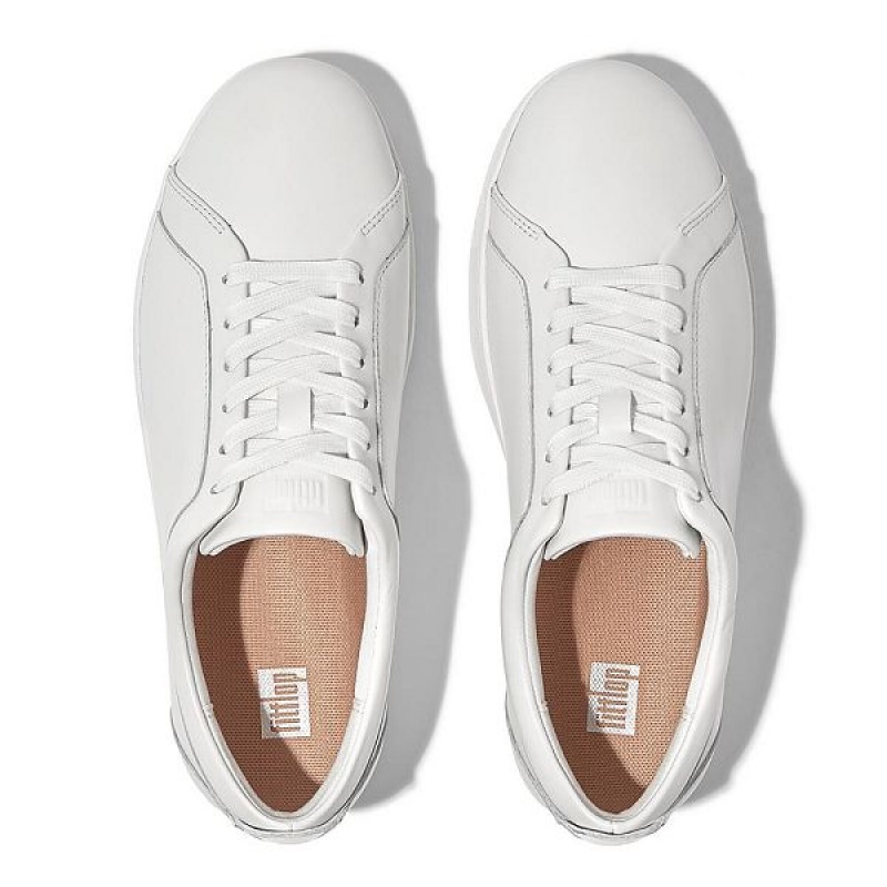 FitFlop Rally Leather Women's Sneakers White | 693NJRQAM