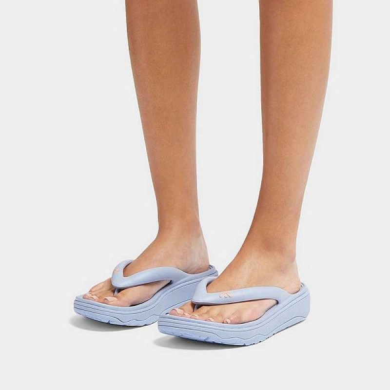 FitFlop Relieff Recovery Toe-Post Women's Sandals Blue | 724EPRHUJ