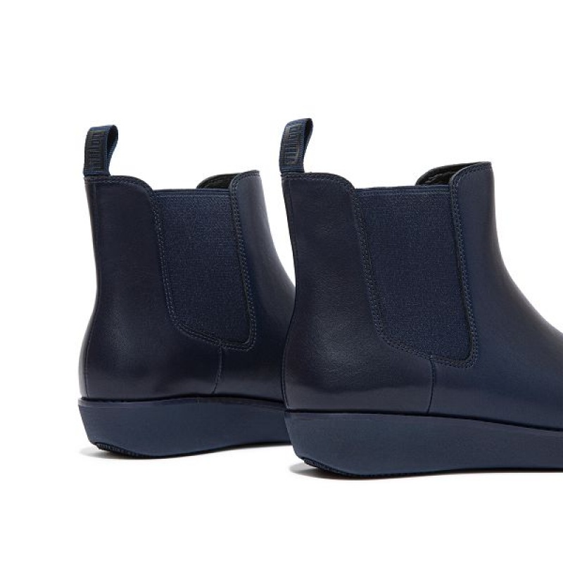 FitFlop Sumi Waterproof Leather Women's Chelsea Boots Navy | 826NOPAGC