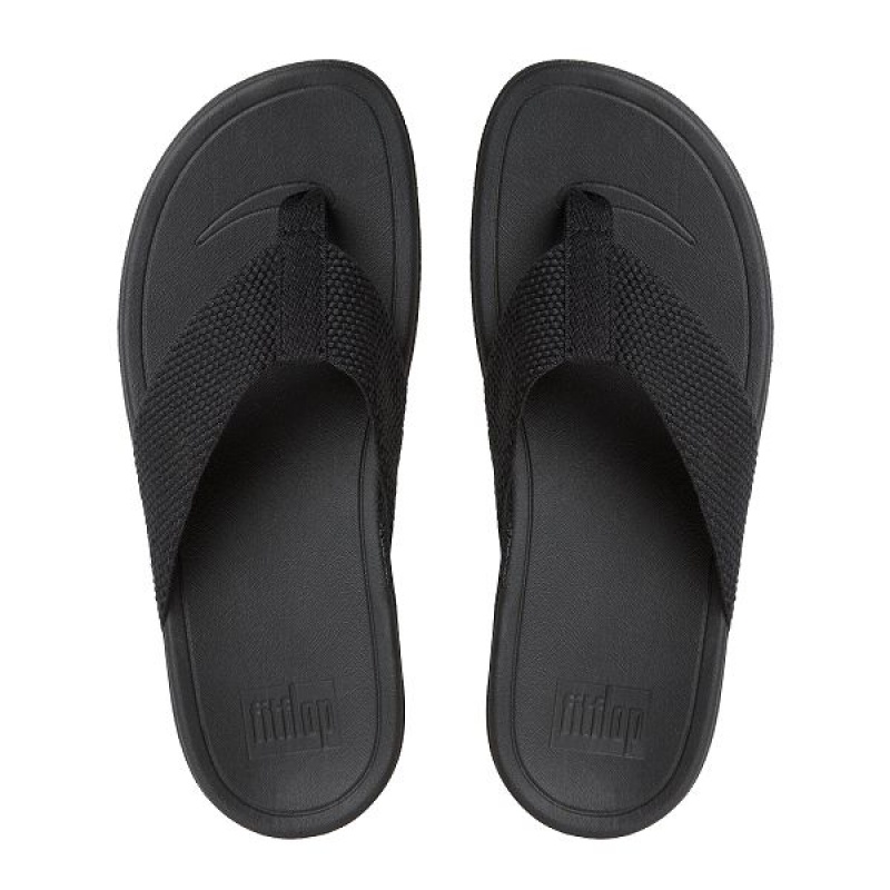 FitFlop Surfa Toe-Post Women's Sandals Black | 860EOACSW