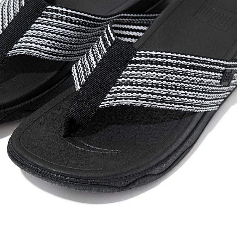 FitFlop Surfa Toe-Post Women's Sandals Black | 573LDNIZE