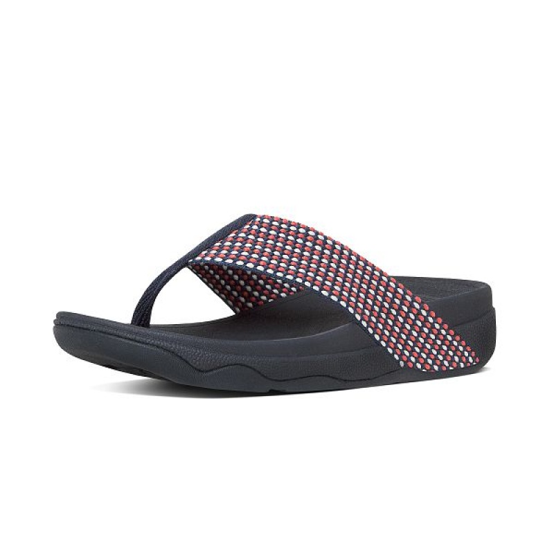 FitFlop Surfa Toe-Post Women's Sandals Navy | 510HXCYQK