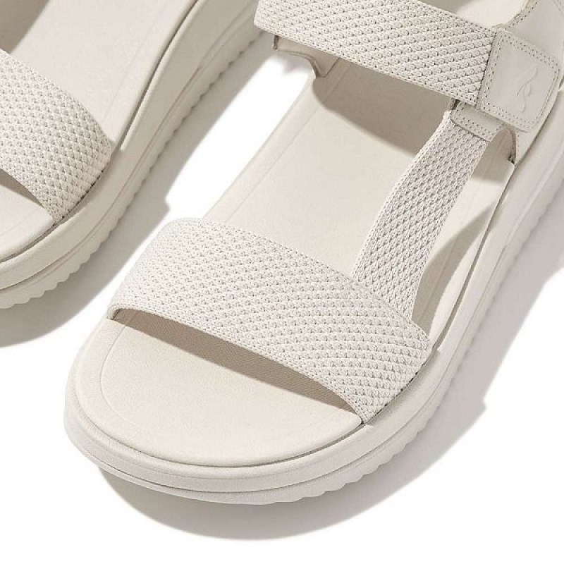 FitFlop Surff Sports Webbing Leather Back-Strap Women's Sandals Beige | 076EGPBFS