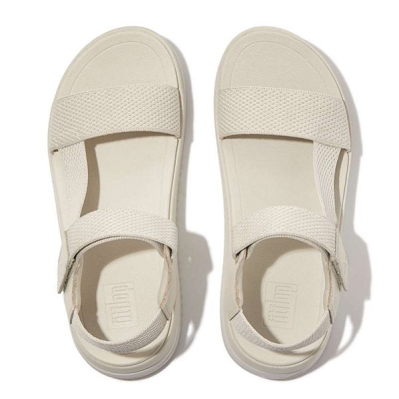 FitFlop Surff Sports Webbing Leather Back-Strap Women's Sandals Beige | 076EGPBFS