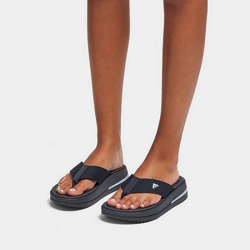 FitFlop Surff Sports Webbing Toe-Post Women's Sandals Navy | 081JZBMXP