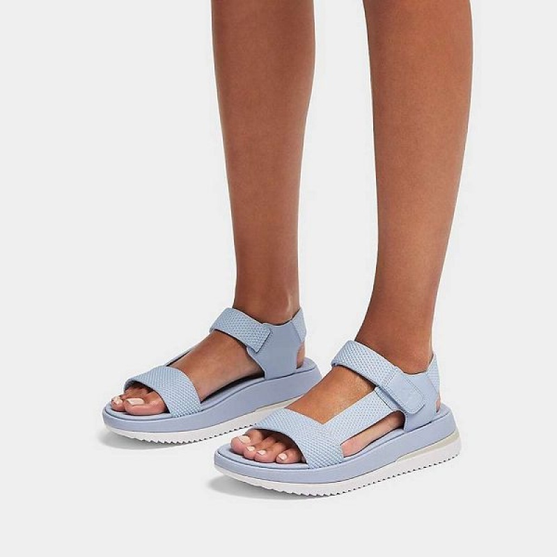 FitFlop Surff Two Tone Sports Webbing Leather Back-Strap Women's Sandals Blue | 718LANTBV