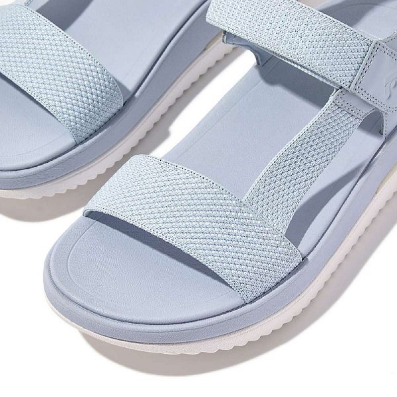 FitFlop Surff Two Tone Sports Webbing Leather Back-Strap Women's Sandals Blue | 718LANTBV