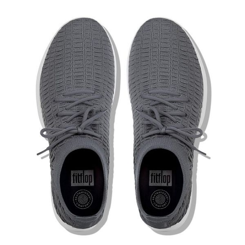 FitFlop Uberknit Slip On High Top Men's Sneakers Dark Grey | 781WPNKZL