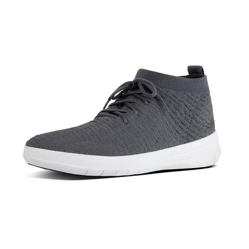 FitFlop Uberknit Slip On High Top Men's Sneakers Dark Grey | 781WPNKZL