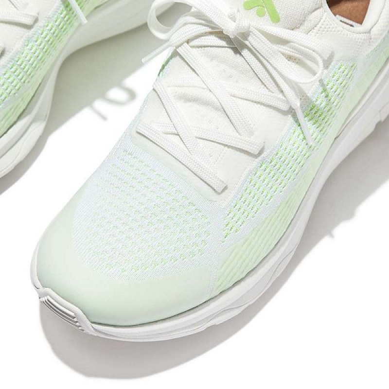 FitFlop Vitamin Ffx Glow In The Dark Knit Sports Men's Sneakers White | 652DAYUFS