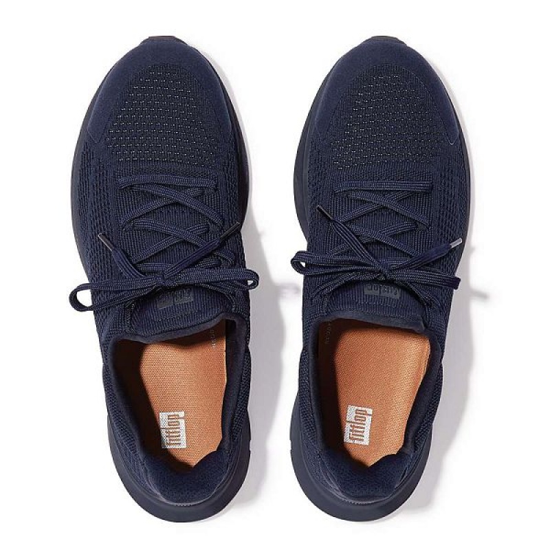 FitFlop Vitamin Ffx Knit Sports Men's Sneakers Navy | 246IJPCAW