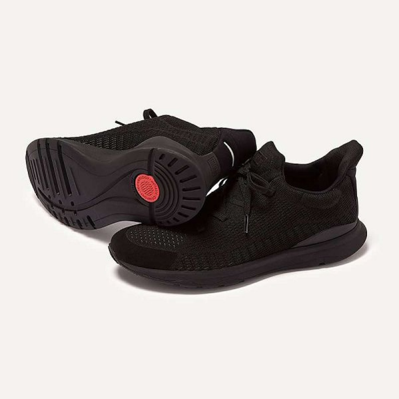 FitFlop Vitamin Ffx Knit Sports Men's Sneakers Black | 742DKGJUS