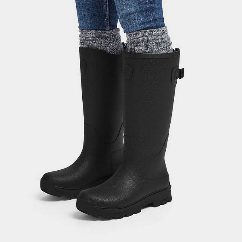 FitFlop Wonderwelly Atb High Performance Tall Wellington Women's Rain Boots Black | 782QZEFCN