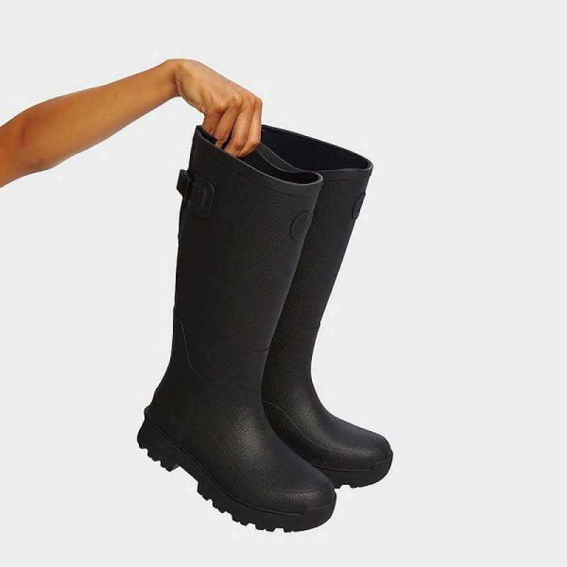 FitFlop Wonderwelly Atb High Performance Tall Wellington Women's Rain Boots Black | 782QZEFCN