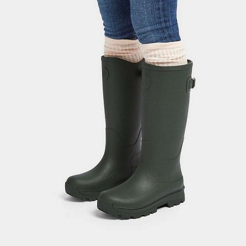 FitFlop Wonderwelly Atb High Performance Tall Wellington Women's Rain Boots Deep Green | 465UGWTPJ