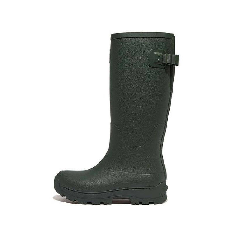 FitFlop Wonderwelly Atb High Performance Tall Wellington Women\'s Rain Boots Deep Green | 465UGWTPJ