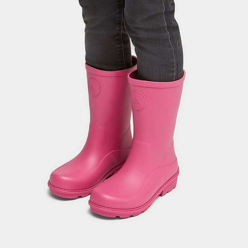 FitFlop Wonderwelly Junior Ergonomic Wellington Kids' Rain Boots Pink | 856BVWGOI