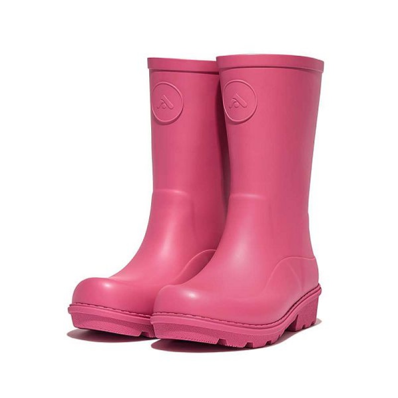 FitFlop Wonderwelly Junior Ergonomic Wellington Kids' Rain Boots Pink | 856BVWGOI